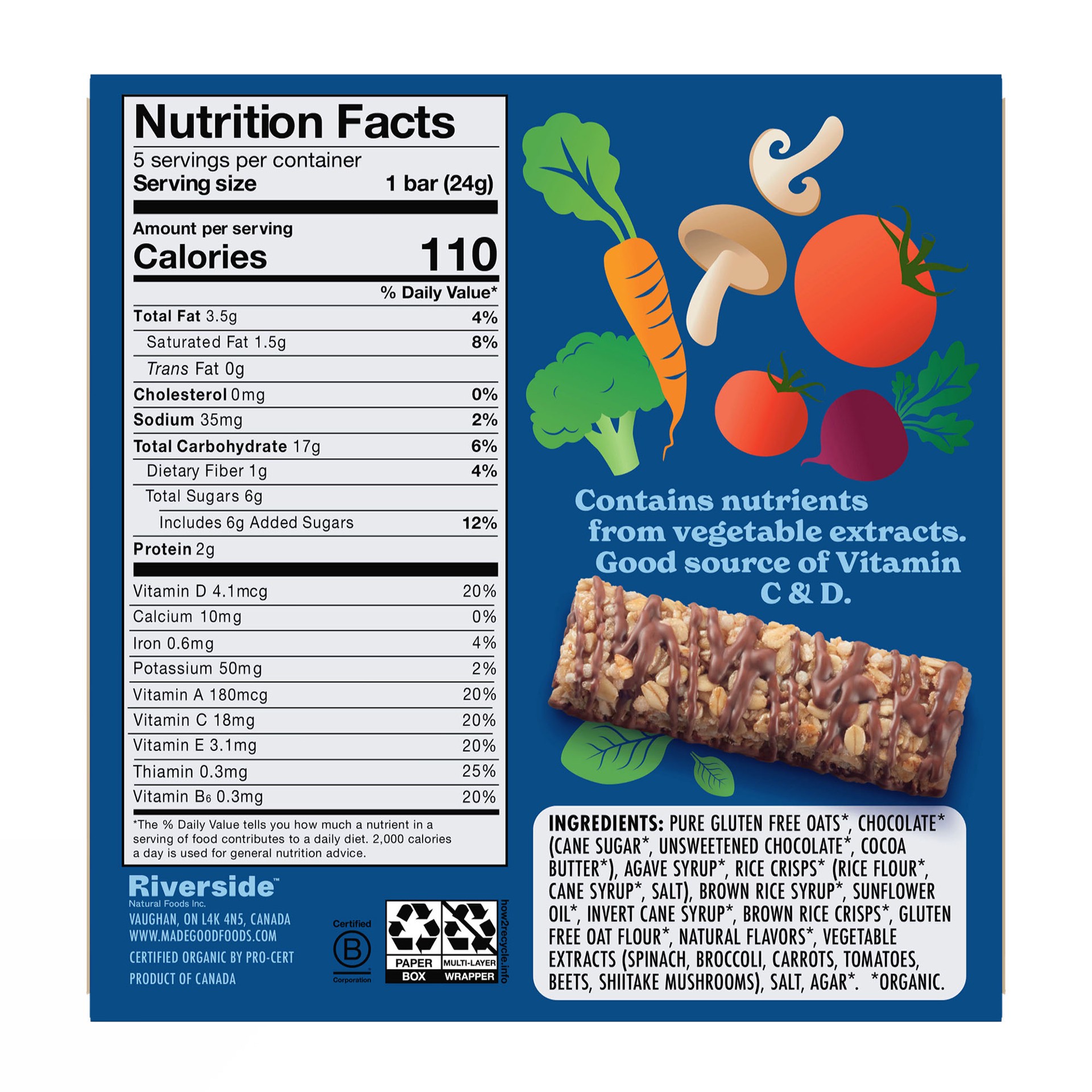 slide 4 of 10, MadeGood Vanilla Chocolate Drizzled Granola Bars 5pk, 1 ct