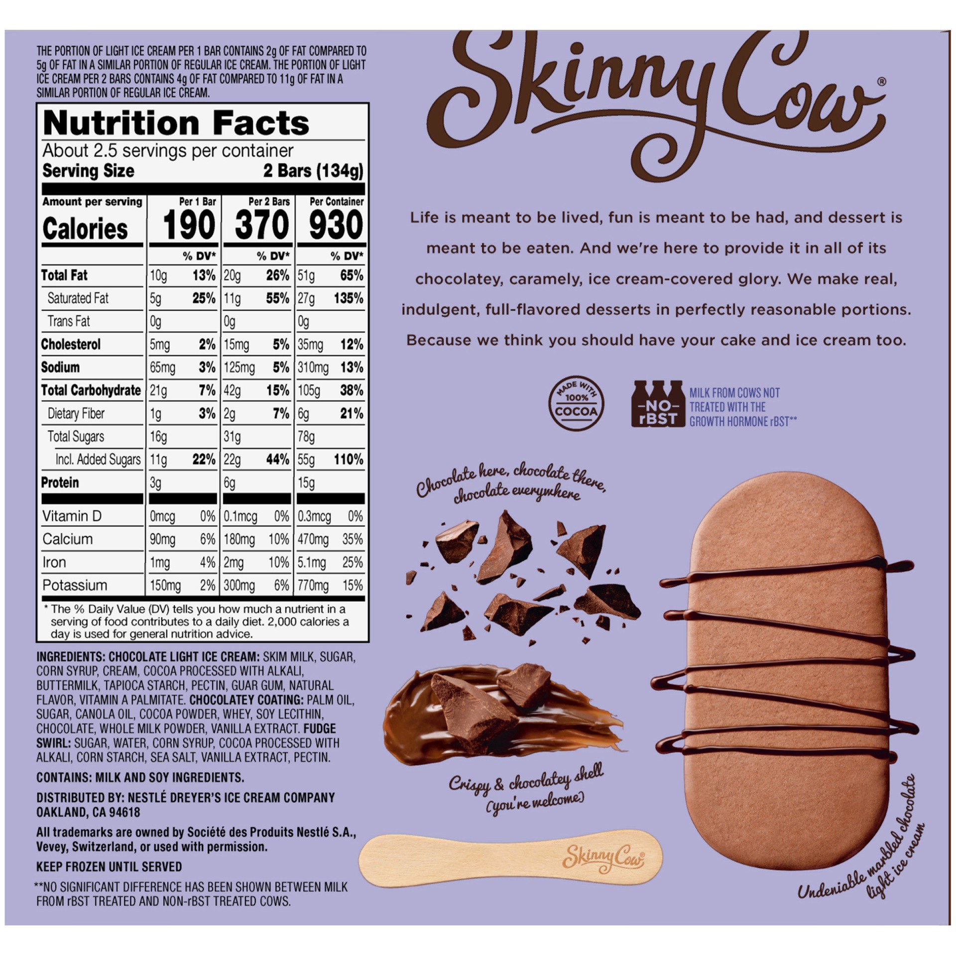 slide 2 of 6, Skinny Cow Triple Threat Chocolate Ice Cream Bars, 5 ct; 2.65 oz