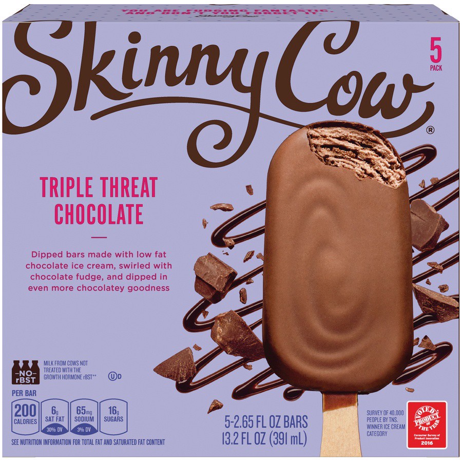 slide 1 of 6, Skinny Cow Triple Threat Chocolate Ice Cream Bars, 5 ct; 2.65 oz