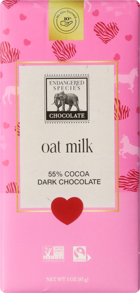 slide 3 of 9, Endangered Species 72% Cocoa Oat Milk Dark Chocolate 3 oz, 3 oz