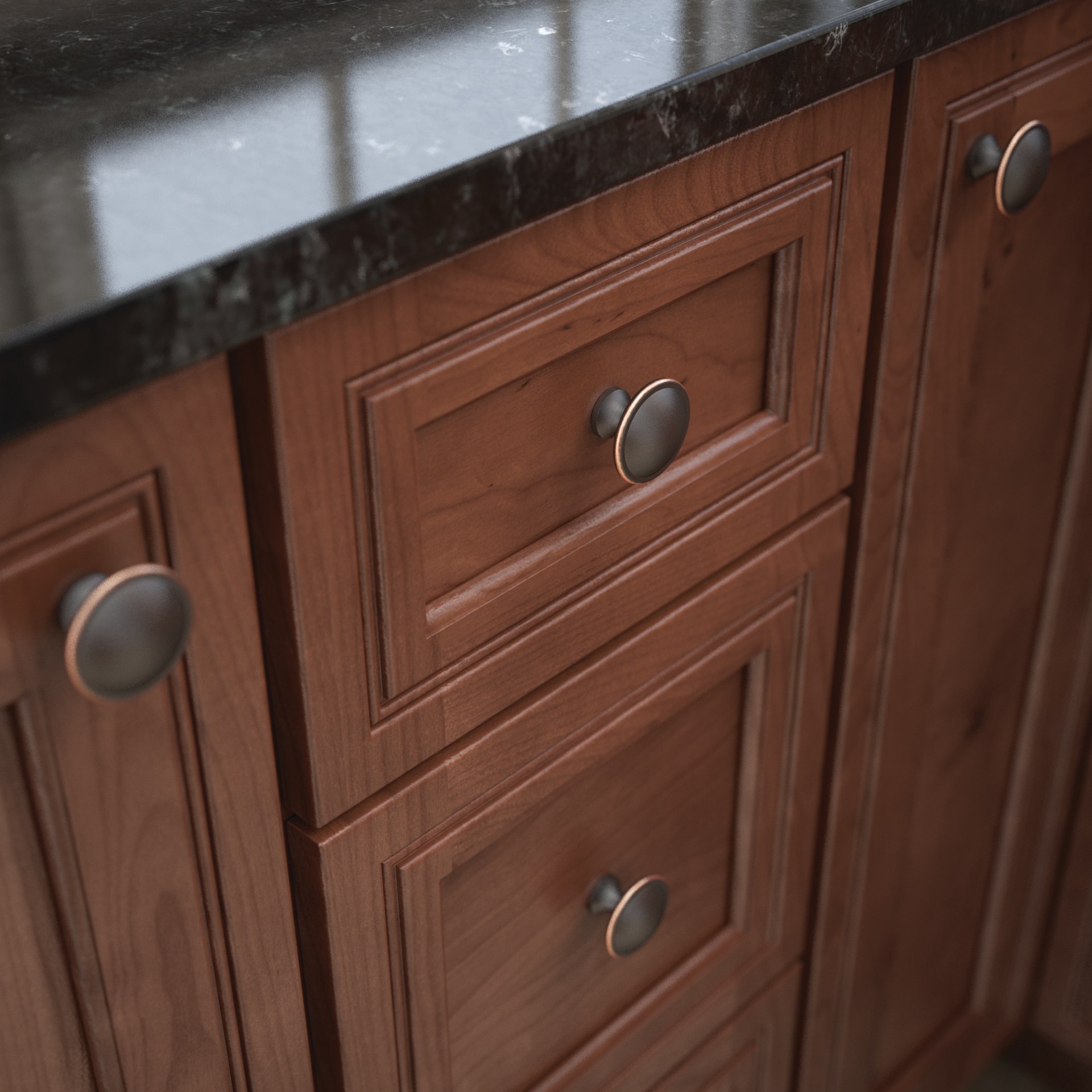 slide 2 of 6, allen + roth Rasmus 1-1/2-in Bronze with Copper Highlights Round Traditional Cabinet Knob, 1 ct