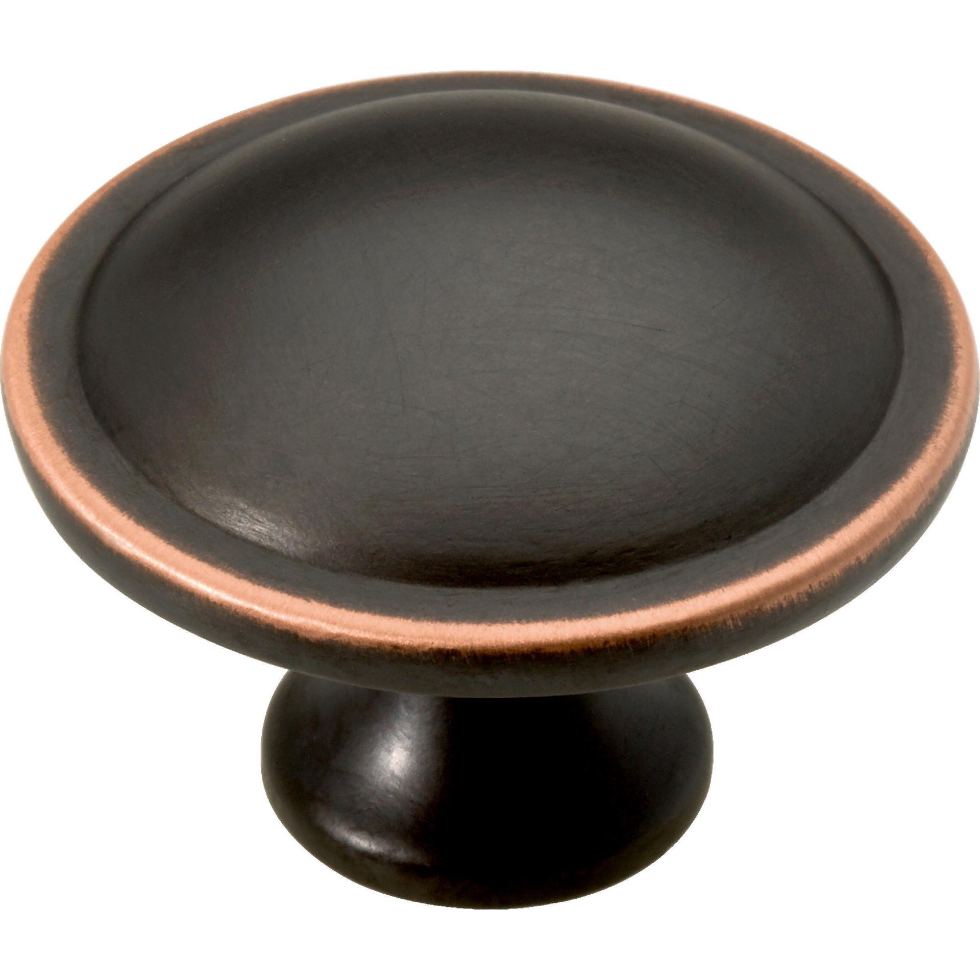 slide 1 of 6, allen + roth Rasmus 1-1/2-in Bronze with Copper Highlights Round Traditional Cabinet Knob, 1 ct