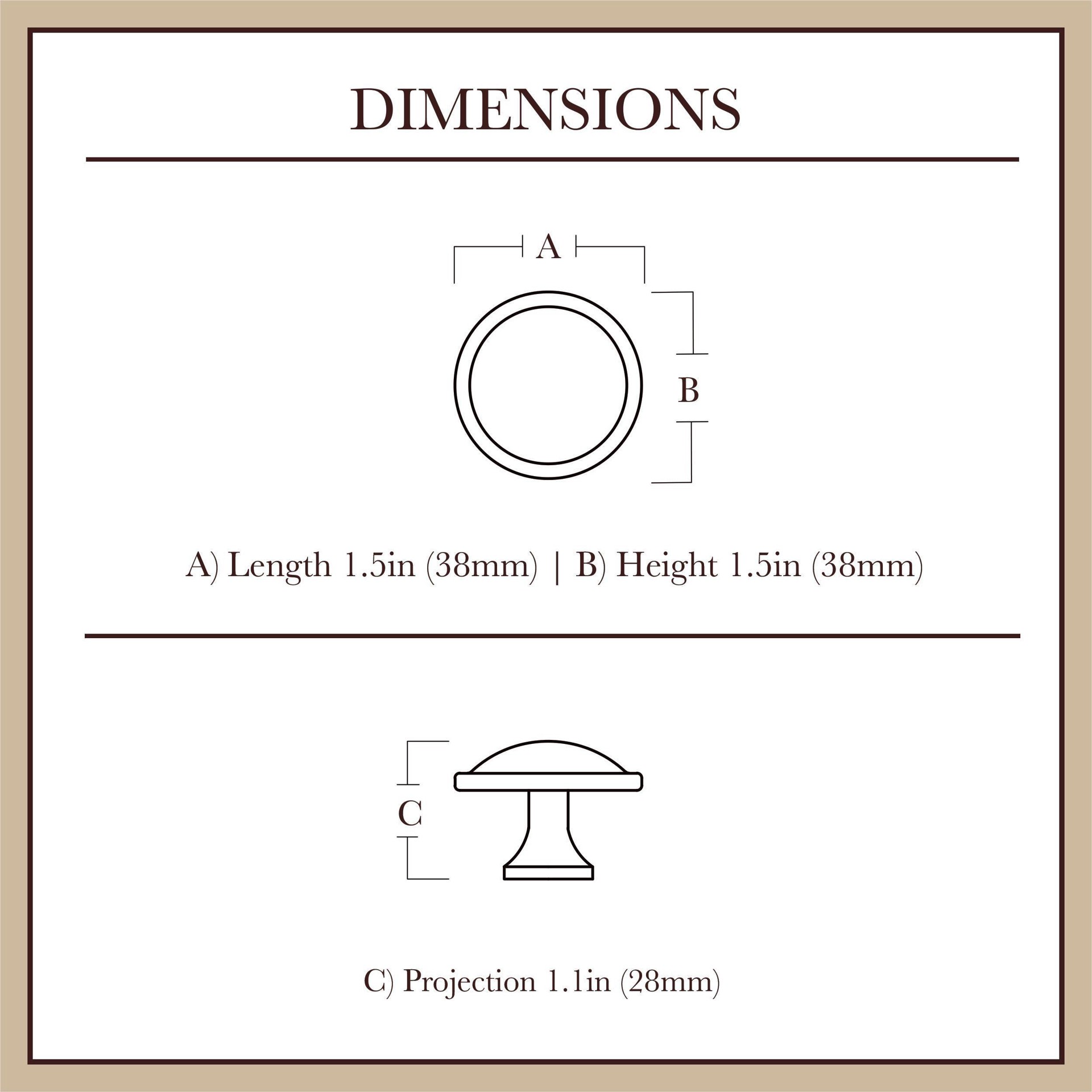 slide 4 of 6, allen + roth Rasmus 1-1/2-in Bronze with Copper Highlights Round Traditional Cabinet Knob, 1 ct