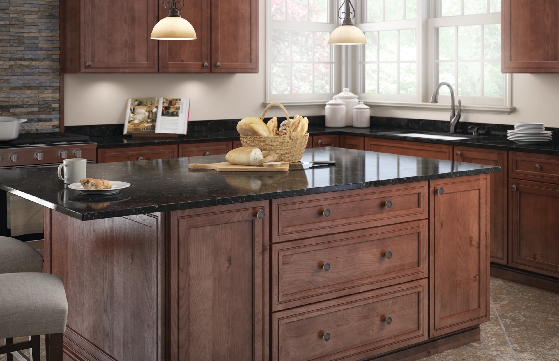 slide 3 of 6, allen + roth Rasmus 1-1/2-in Bronze with Copper Highlights Round Traditional Cabinet Knob, 1 ct