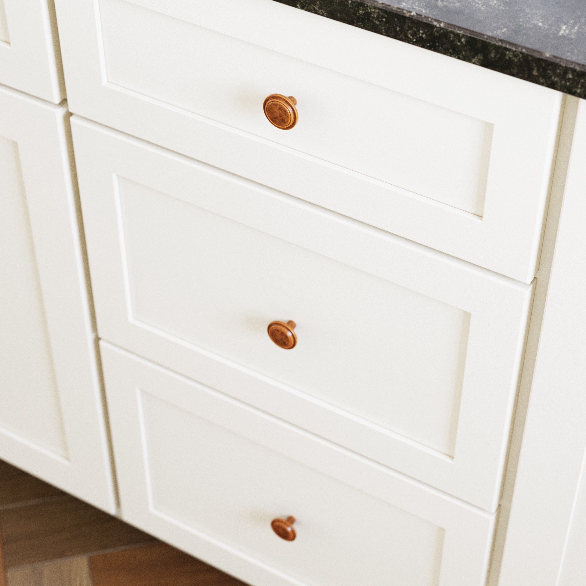 slide 2 of 6, allen + roth Tindley 1-1/4-in Rust Round Traditional Cabinet Knob, 1 ct