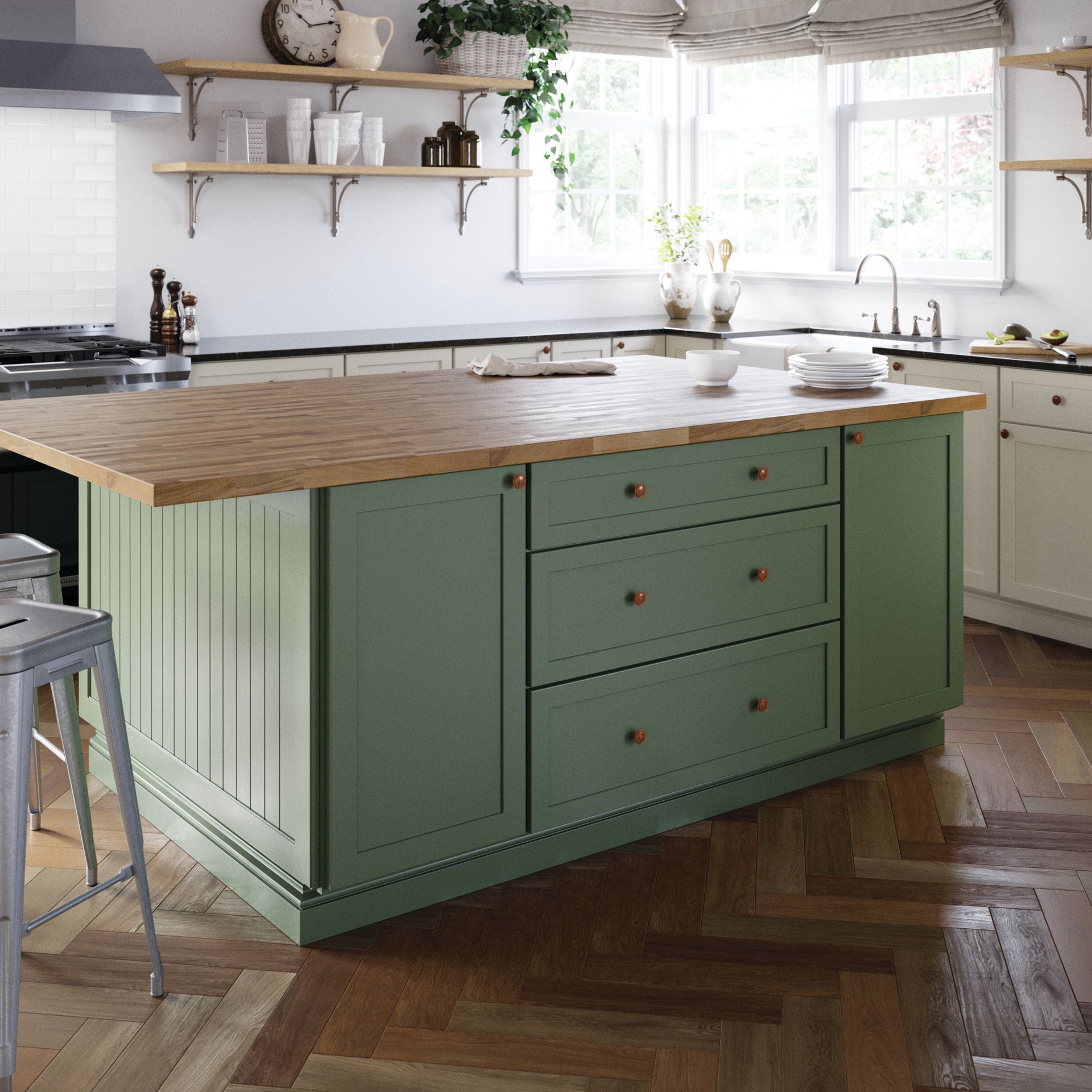 slide 3 of 6, allen + roth Tindley 1-1/4-in Rust Round Traditional Cabinet Knob, 1 ct