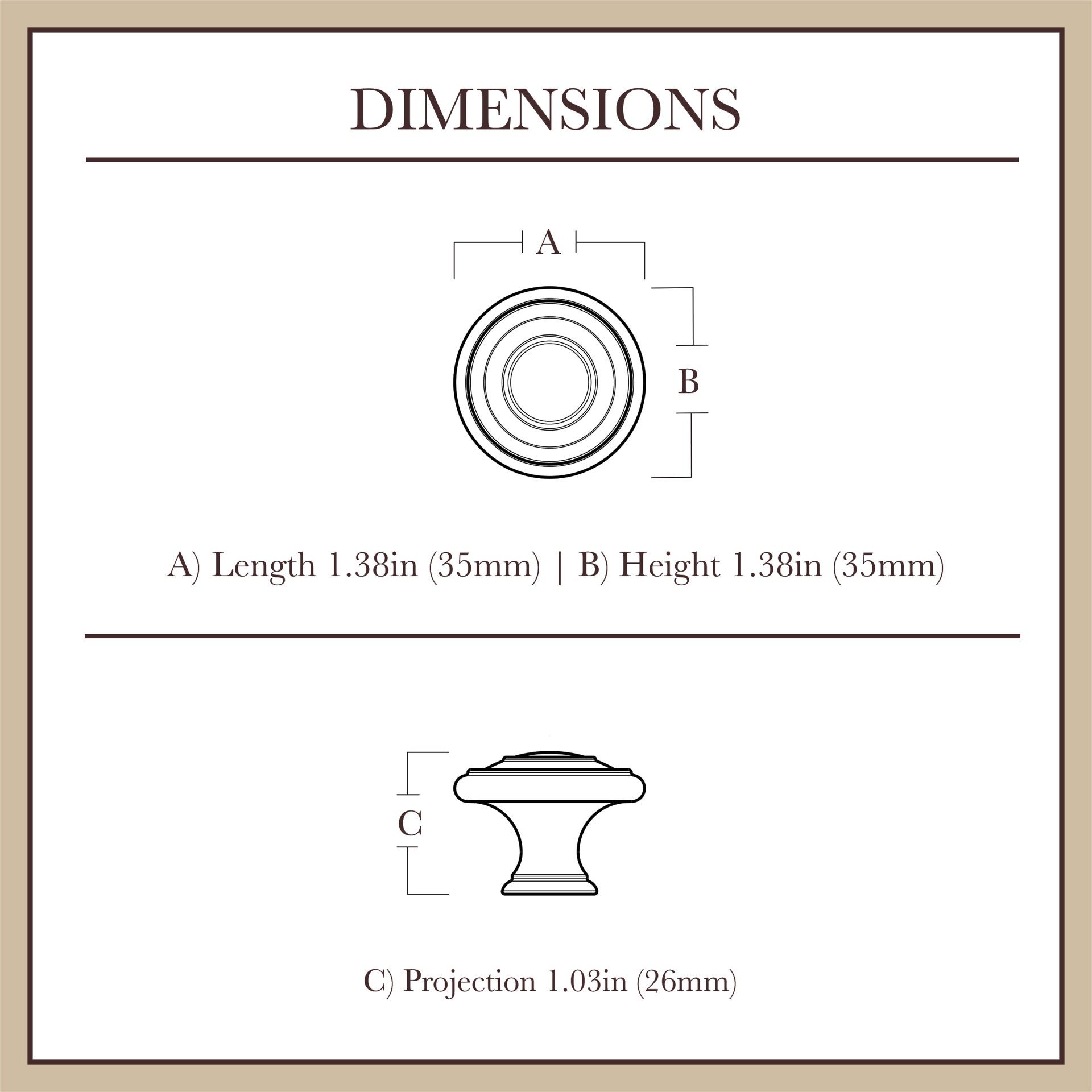 slide 4 of 6, allen + roth Oliver 1-3/8-in Tumbled Antique Brass Round Traditional Cabinet Knob, 1 ct