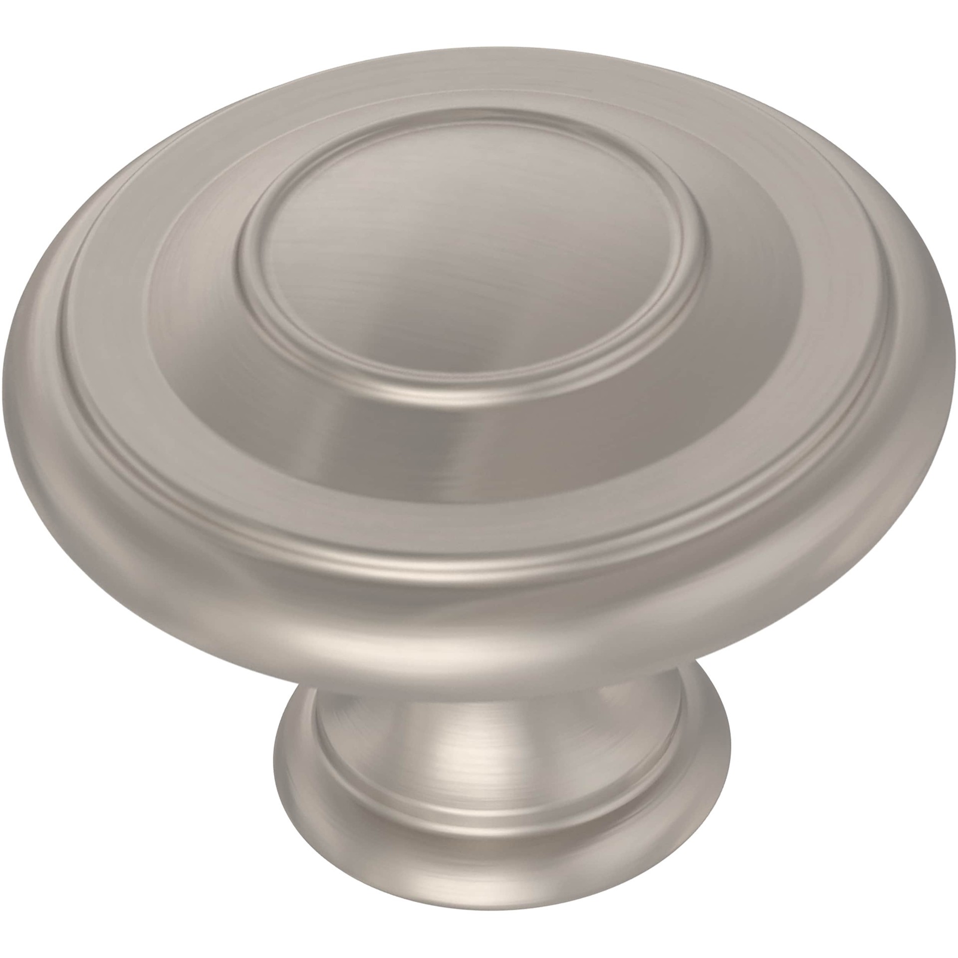 slide 1 of 6, allen + roth Oliver 1-3/8-in Satin Nickel Round Traditional Cabinet Knob, 1 ct