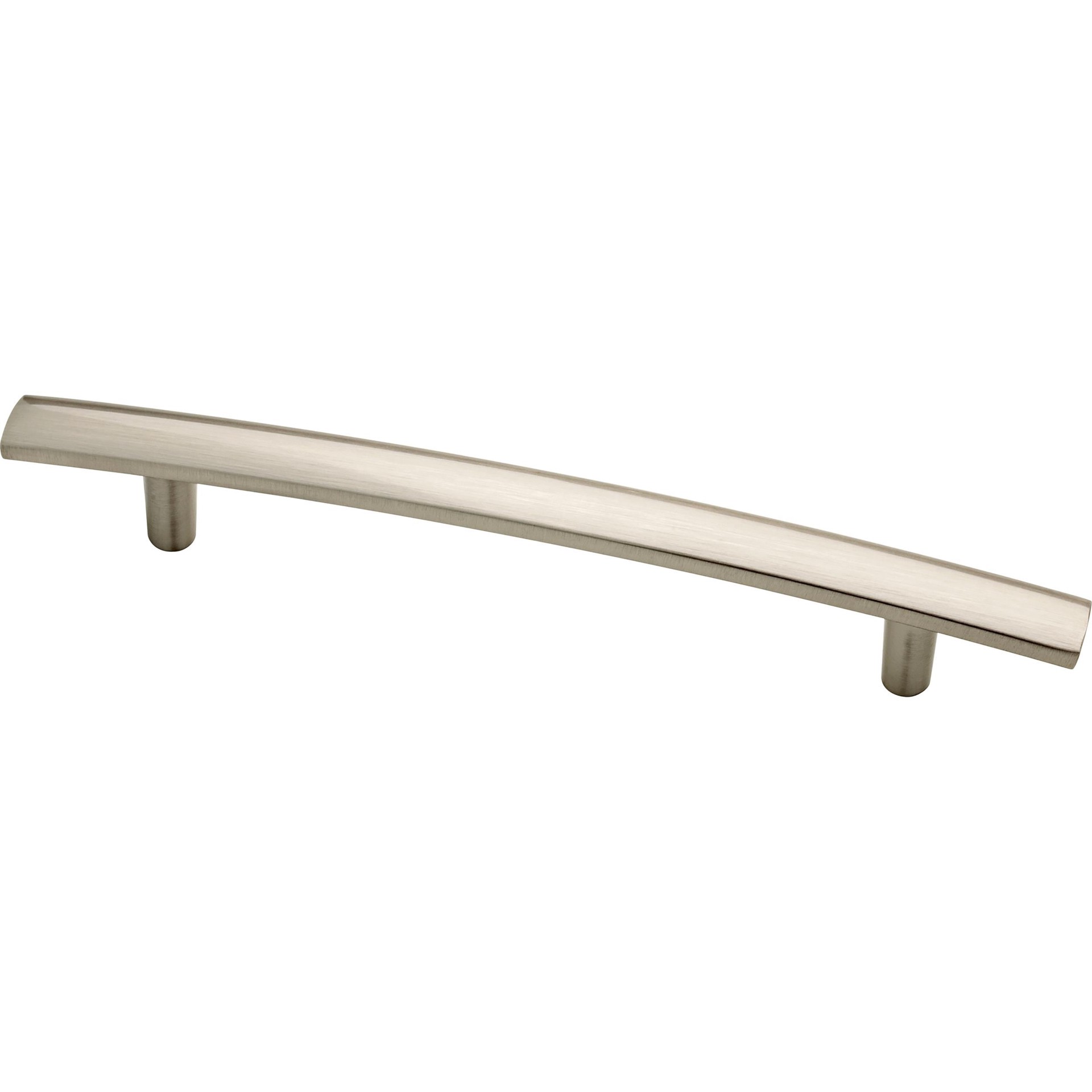 slide 1 of 6, allen + roth Amelia 5-1/16-in , 128mm Center to Center Satin Nickel Arch Handle Drawer Pull, 1 ct