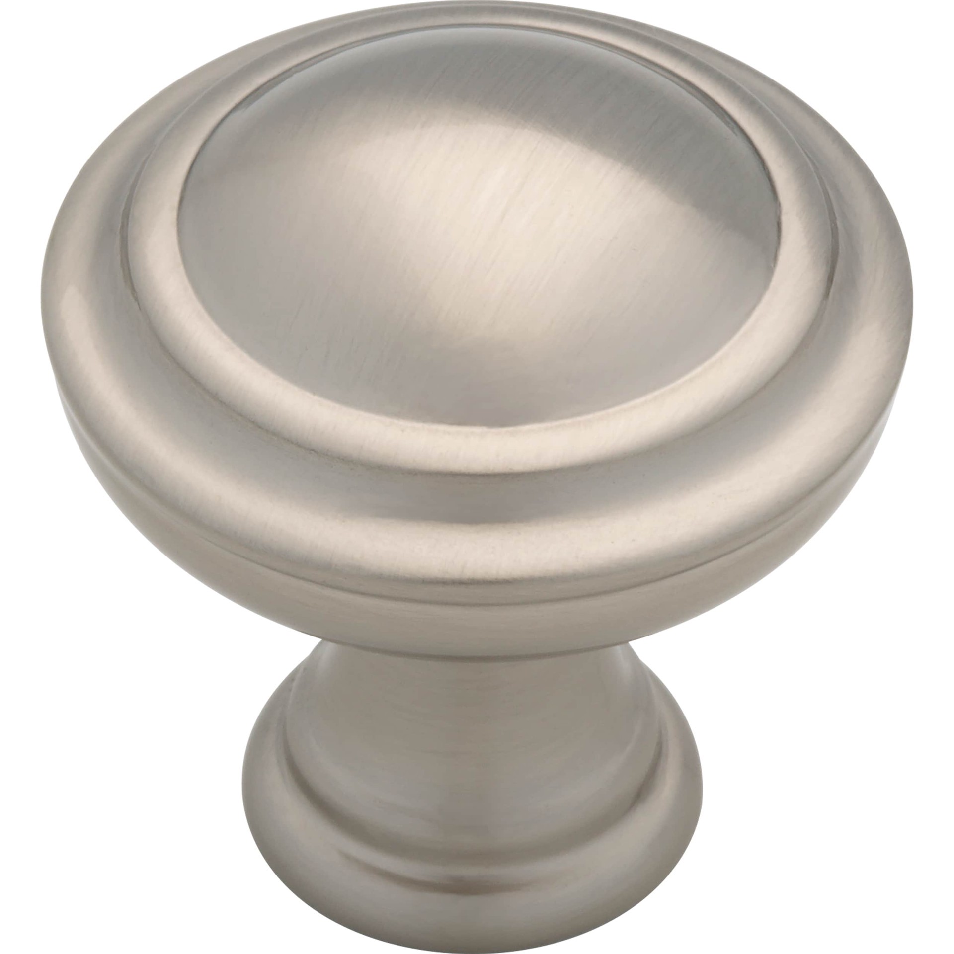 slide 1 of 6, allen + roth Rosalind 1-1/4-in Satin Nickel Round Traditional Cabinet Knob, 1 ct