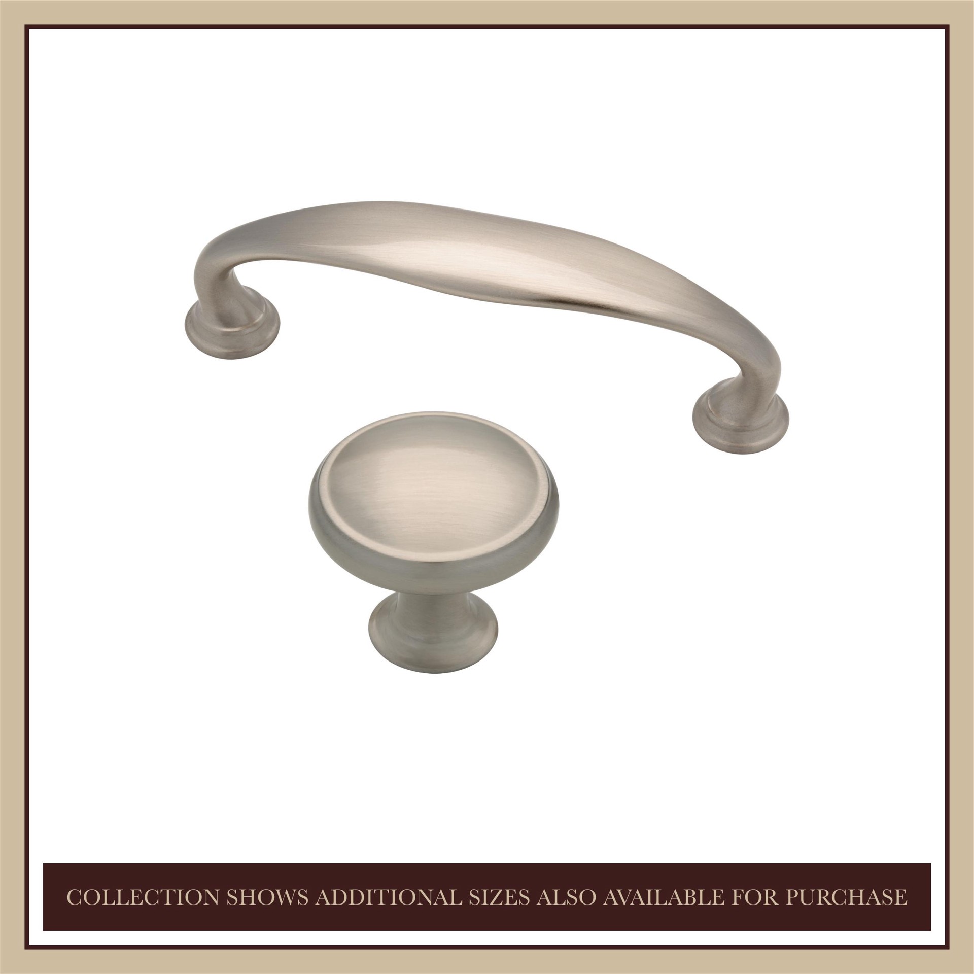 slide 3 of 6, allen + roth Barnabas 1-3/16-in Satin Nickel Round Traditional Cabinet Knob, 1 ct