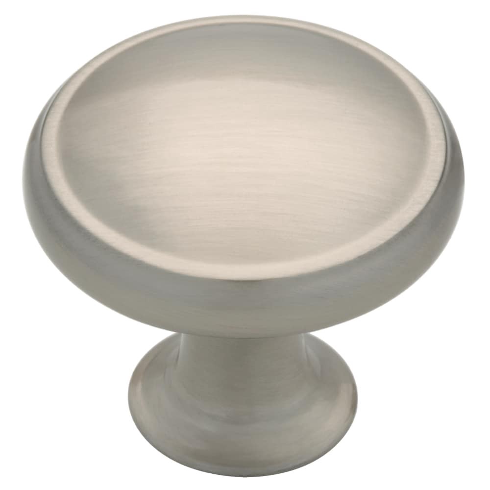 slide 1 of 6, allen + roth Barnabas 1-3/16-in Satin Nickel Round Traditional Cabinet Knob, 1 ct
