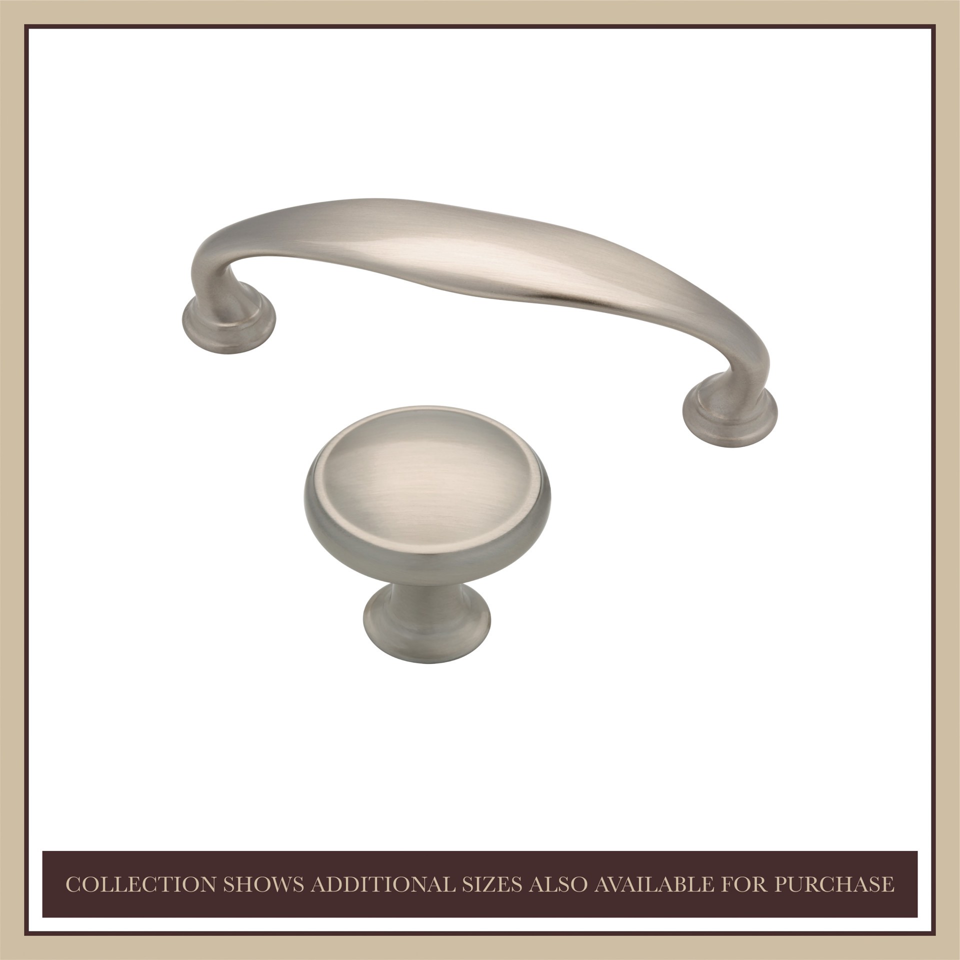 slide 3 of 6, allen + roth Barnabas 3-in , 76mm Center to Center Satin Nickel Arch Handle Drawer Pull, 1 ct