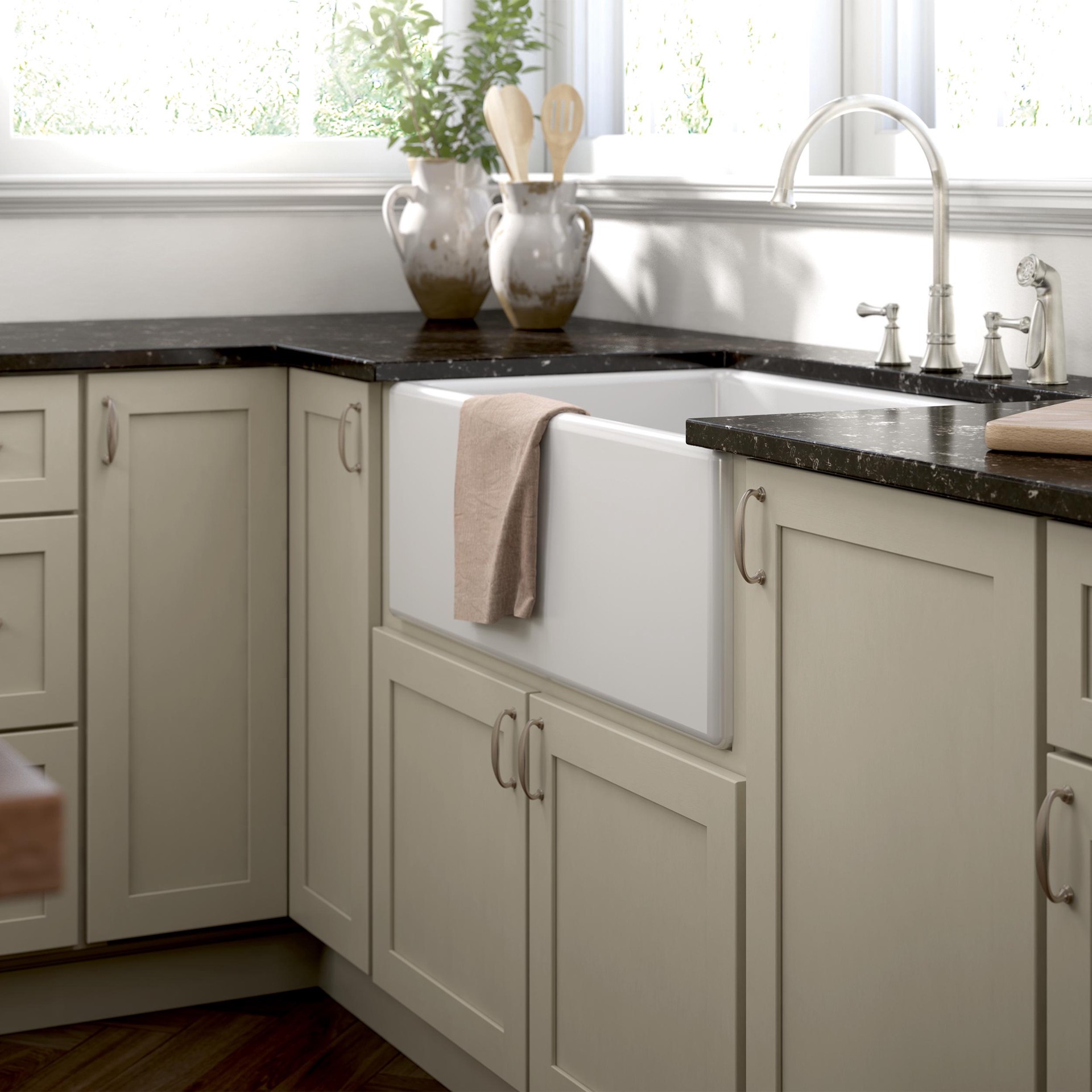 slide 6 of 6, allen + roth Barnabas 3-in , 76mm Center to Center Satin Nickel Arch Handle Drawer Pull, 1 ct