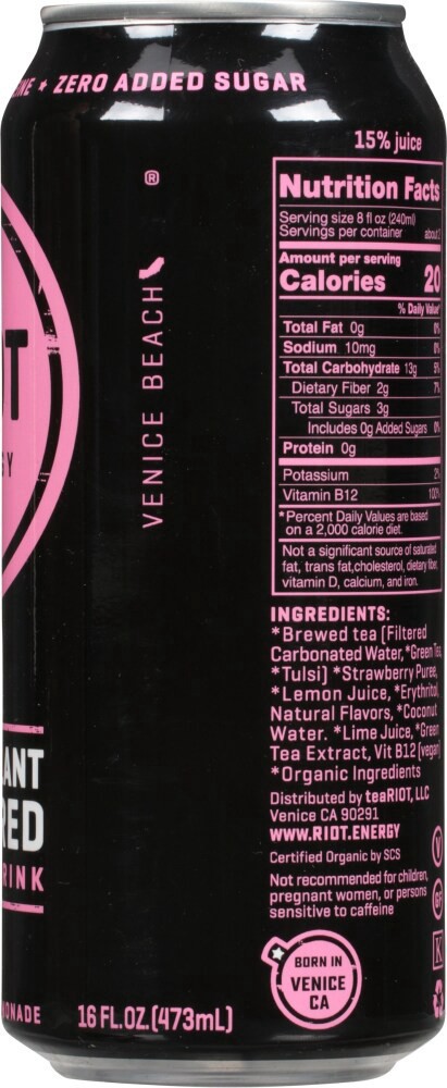 slide 2 of 4, Riot Energy Riot Strawberry Lemon Drink- 16 fl oz, 16 fl oz