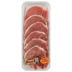 Natural Bone-In Thin Cut Center Cut Pork Chops - 6 ct