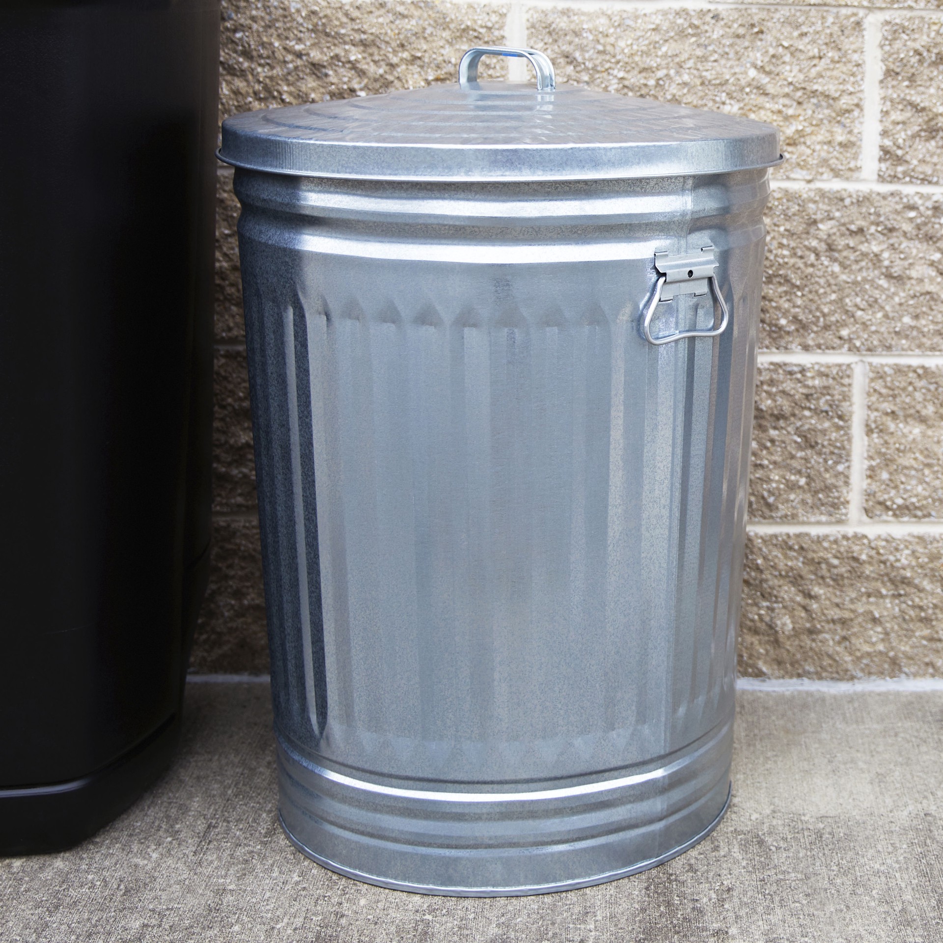 slide 2 of 6, Behrens 31-Gallons Silver/Galvanized Metal Outdoor Kitchen Trash Can with Lid, 1 ct