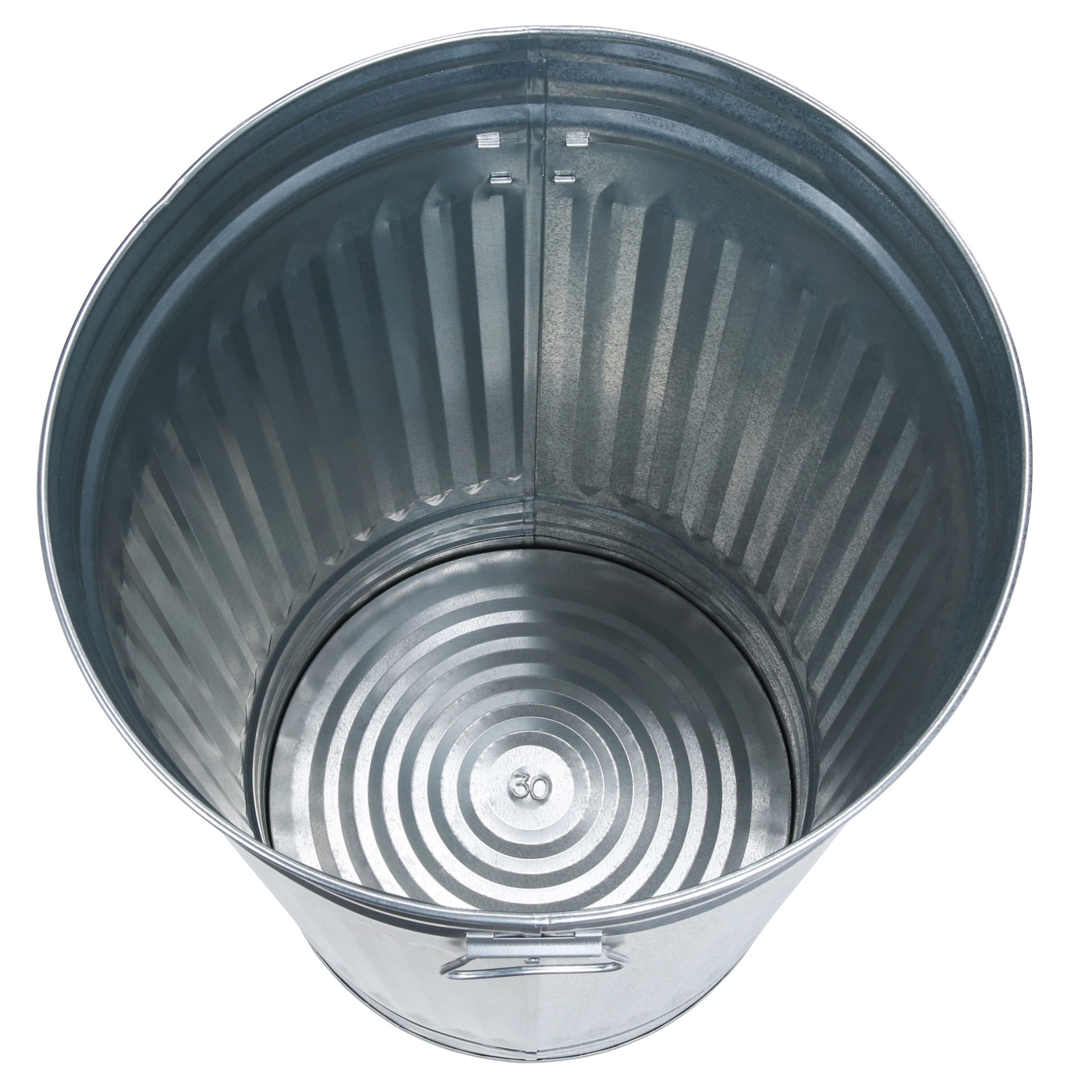 slide 3 of 6, Behrens 31-Gallons Silver/Galvanized Metal Outdoor Kitchen Trash Can with Lid, 1 ct