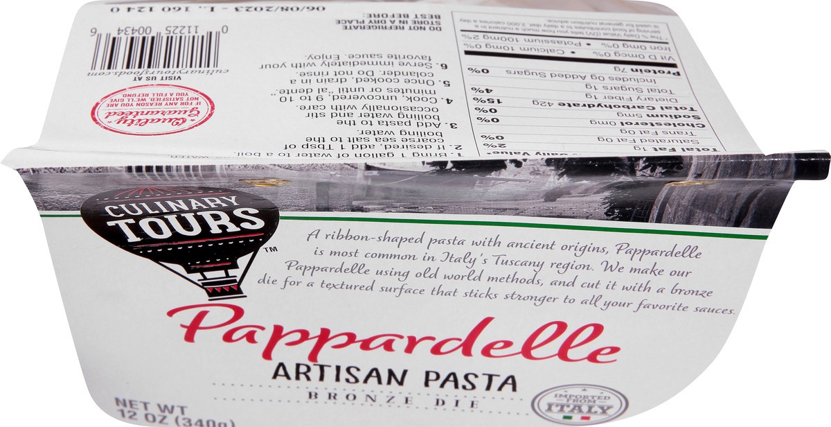 slide 3 of 9, Culinary Tours Pappardelle Bronze Die Artisan Pasta 12 oz, 12 oz