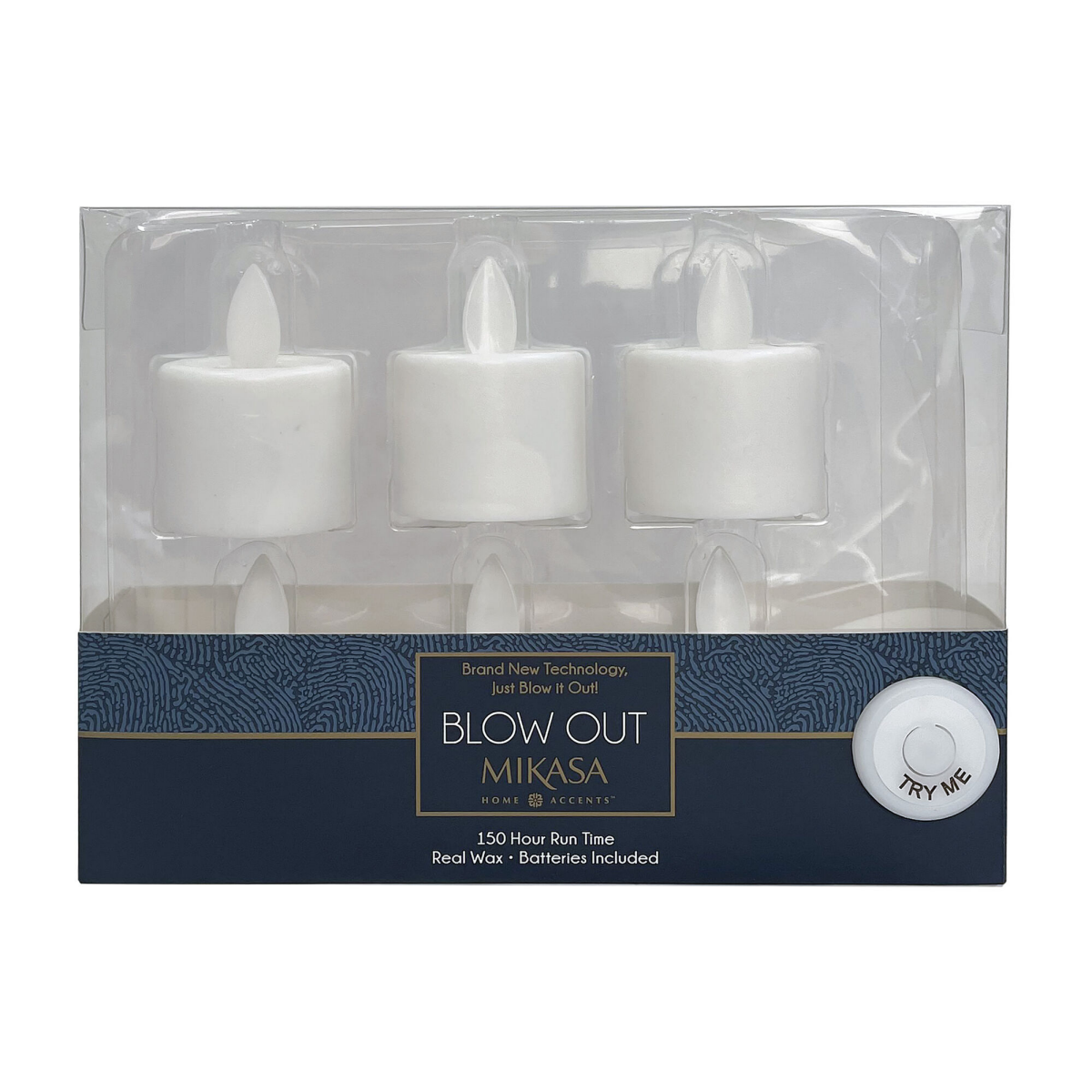 slide 1 of 1, Mikasa LED Plastic Tealight Holder - Realistic White - Set of 6, s6