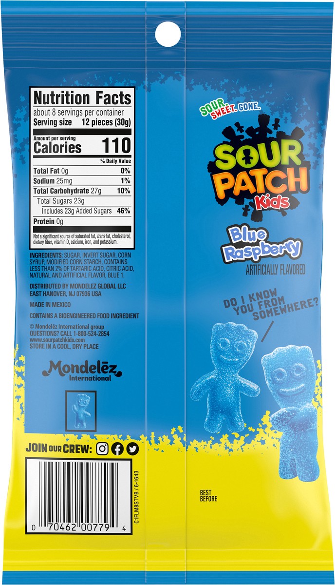 slide 3 of 9, SOUR PATCH KIDS Blue Raspberry Soft & Chewy Candy, 8 oz, 8 oz