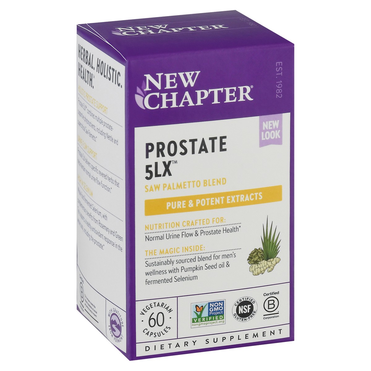 slide 2 of 12, New Chapter Vegetarian Capsules Saw Palmetto Blend Prostate 5LX 60 ea, 60 ct