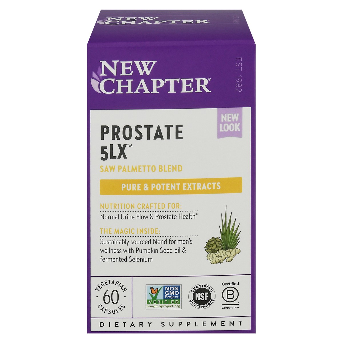 slide 1 of 12, New Chapter Vegetarian Capsules Saw Palmetto Blend Prostate 5LX 60 ea, 60 ct