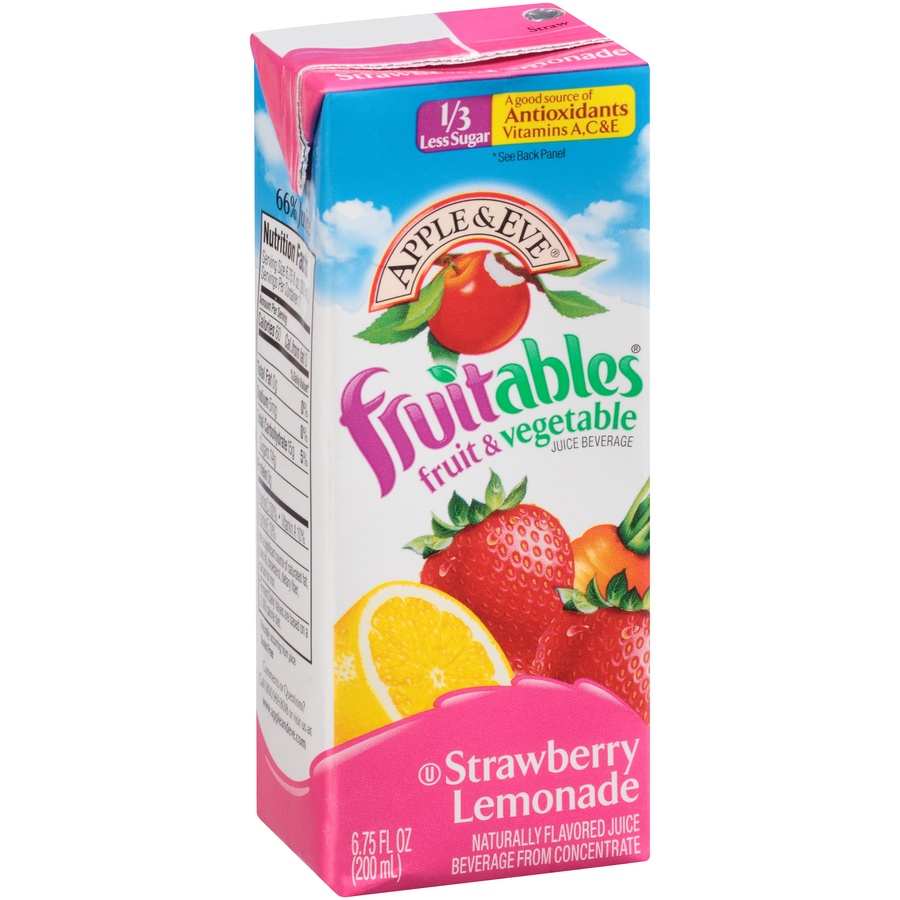 slide 2 of 8, Apple & Eve Fruitables Fruits & Vegetables Strawberry Lemonade Juice Beverage, 8 ct; 6.75 fl oz