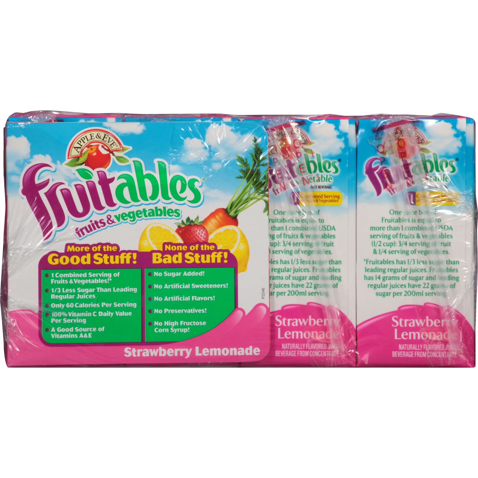 slide 5 of 8, Apple & Eve Fruitables Fruits & Vegetables Strawberry Lemonade Juice Beverage, 8 ct; 6.75 fl oz