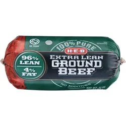 H-E-B 100% Pure Extra Lean Ground Beef, 96% Lean