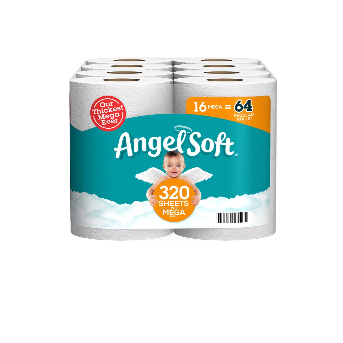 slide 3 of 6, Angel Soft Mega Roll Bath Tissue, 16 ct