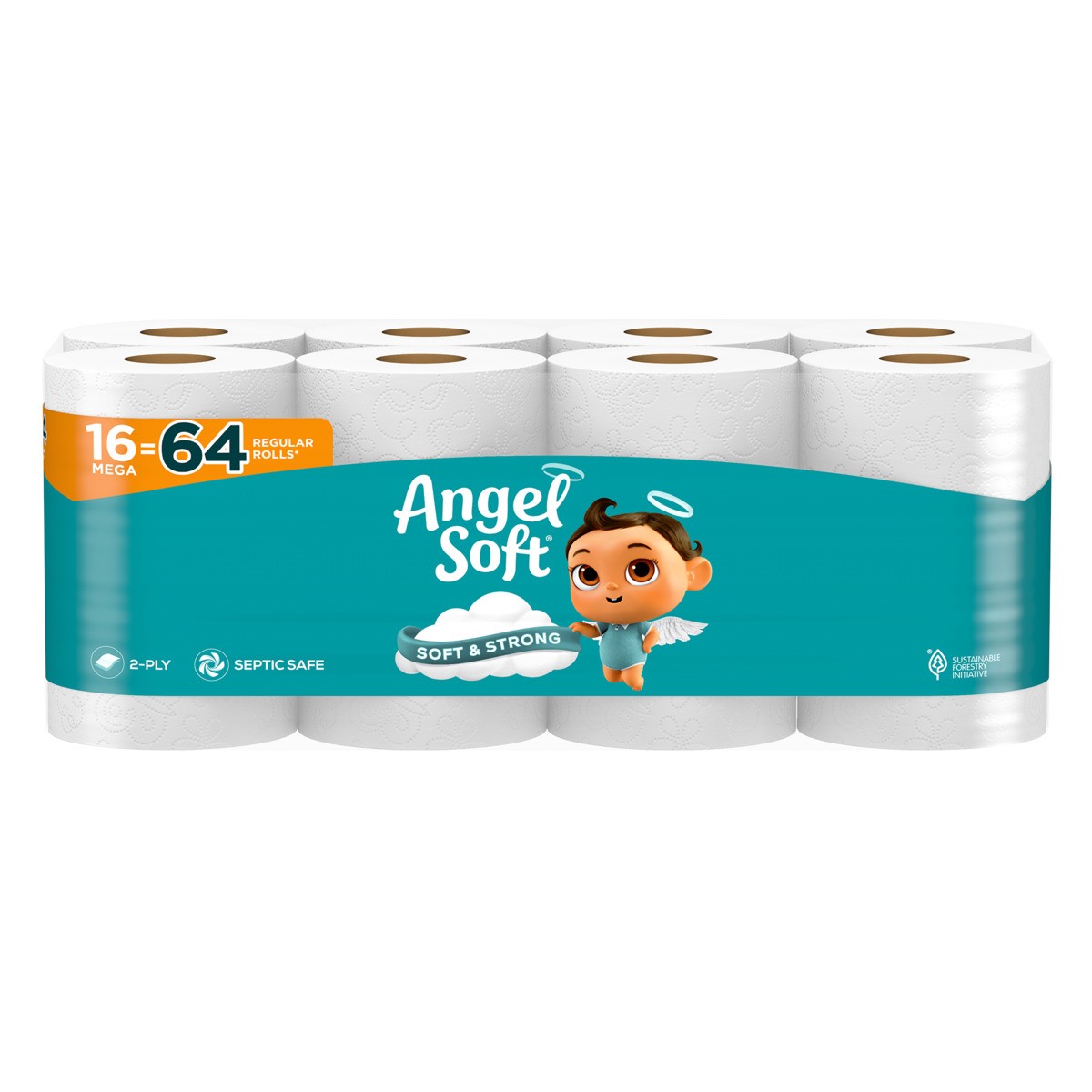 slide 1 of 6, Angel Soft Mega Roll Bath Tissue, 16 ct