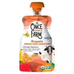 Once Upon a Farm Orange Squeeze Organic Whole Milk Smoothie Pouch, 4 oz
