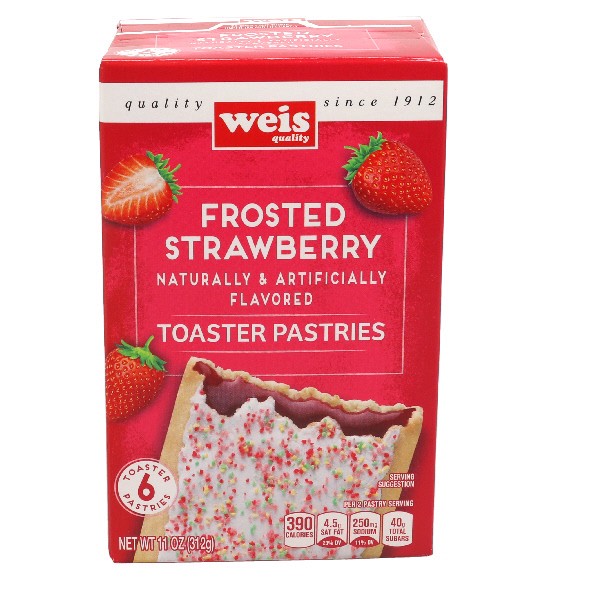 slide 1 of 1, Weis Quality Frosted Strawberry Toaster Pastries, 11 oz