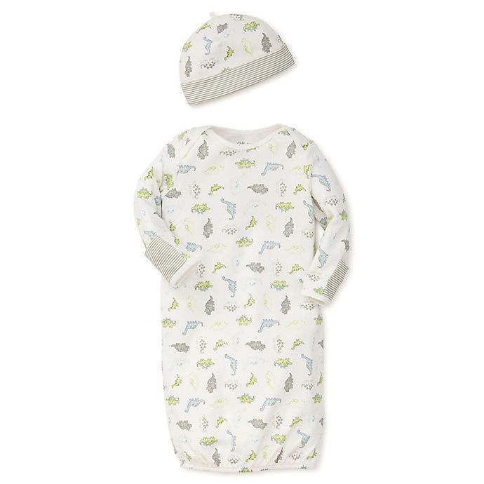 slide 1 of 1, Little Me Dinos Gown and Hat Set - Ivory, 2 ct