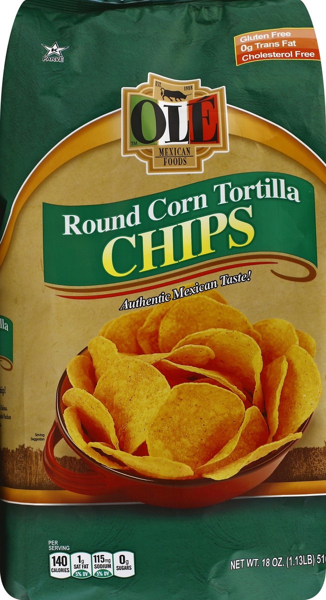 slide 4 of 5, Olé Mexican Foods Round Tortilla Chips 18 oz, 18 oz