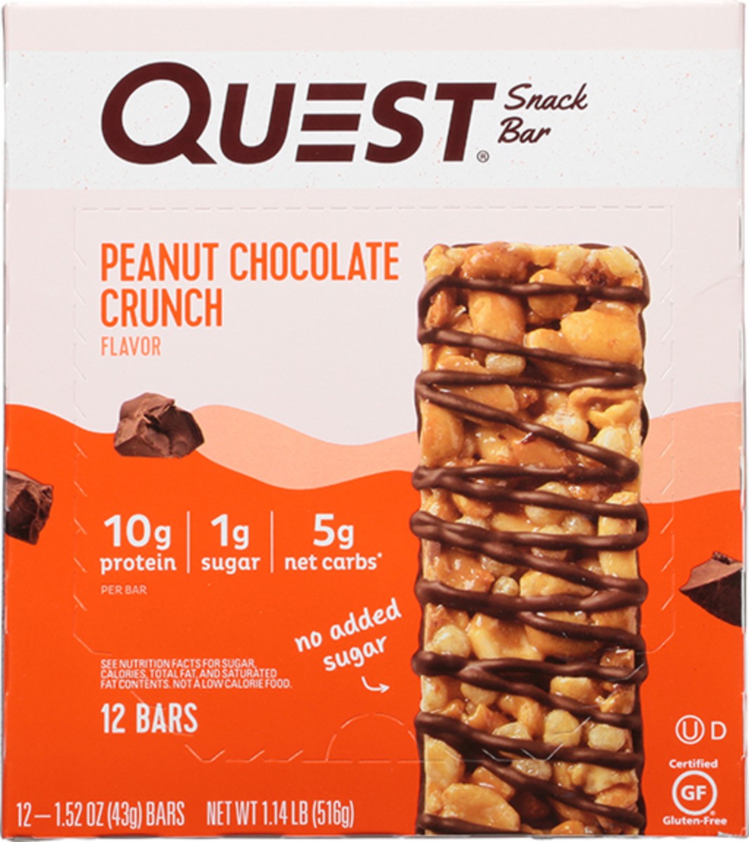 slide 11 of 13, Quest 12 Pack Peanut Chocolate Crunch Flavor Snack Bar 12 ea, 1 ct