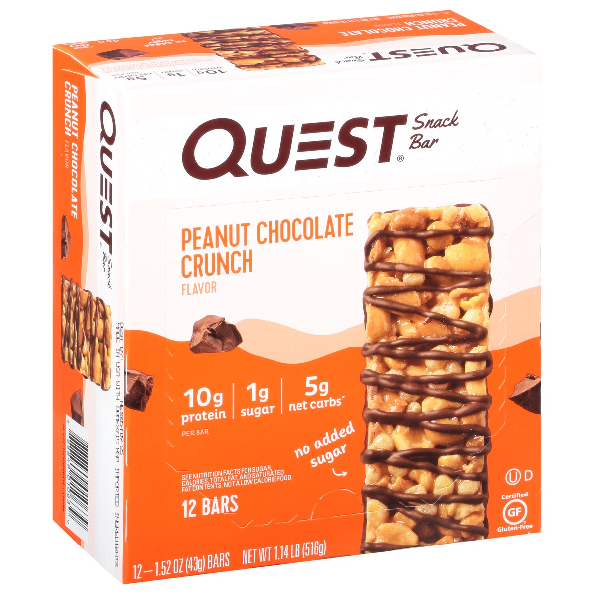 slide 4 of 13, Quest 12 Pack Peanut Chocolate Crunch Flavor Snack Bar 12 ea, 1 ct