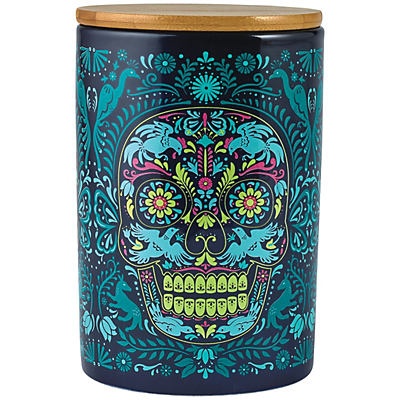 slide 1 of 1, Destination Holiday Day Of The Dead Skull Canister Large, 1 ct