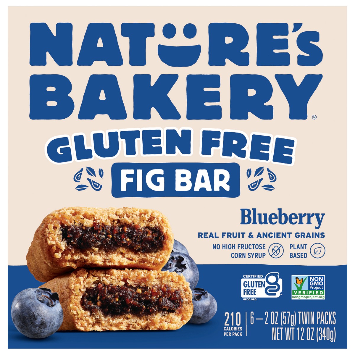 slide 1 of 9, Nature's Bakery Blueberry Gluten Free Fig Bars, Snack Bars, 6 Ct, 6 ct
