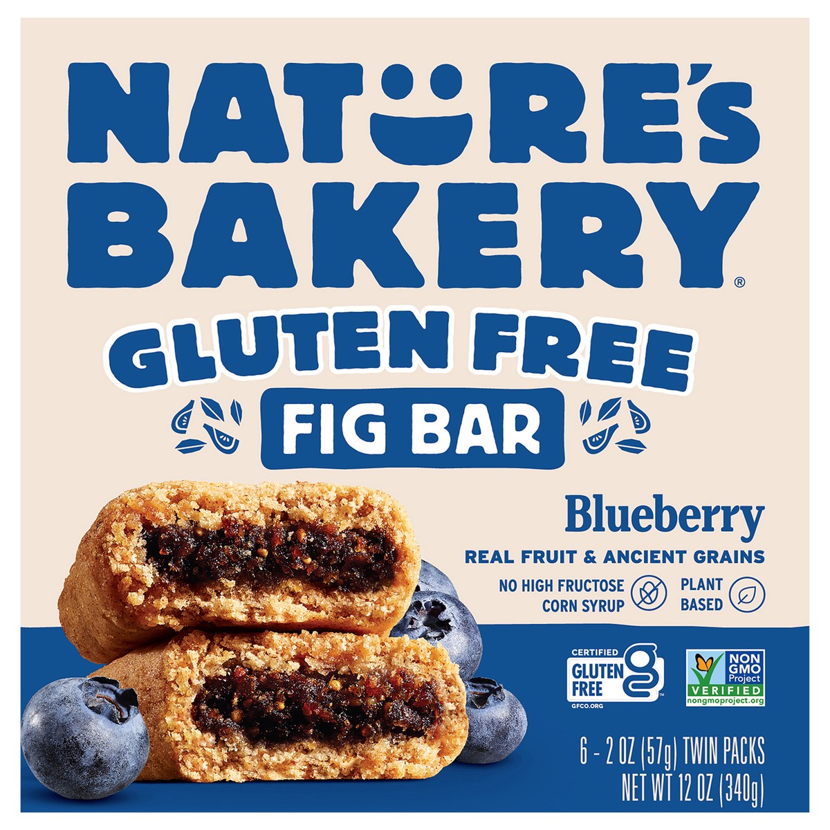 slide 1 of 9, Nature's Bakery Blueberry Gluten Free Fig Bars, Snack Bars, 6 Ct, 6 ct