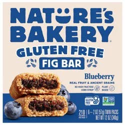 Nature's Bakery Blueberry Gluten Free Fig Bars, Snack Bars, 6 Ct