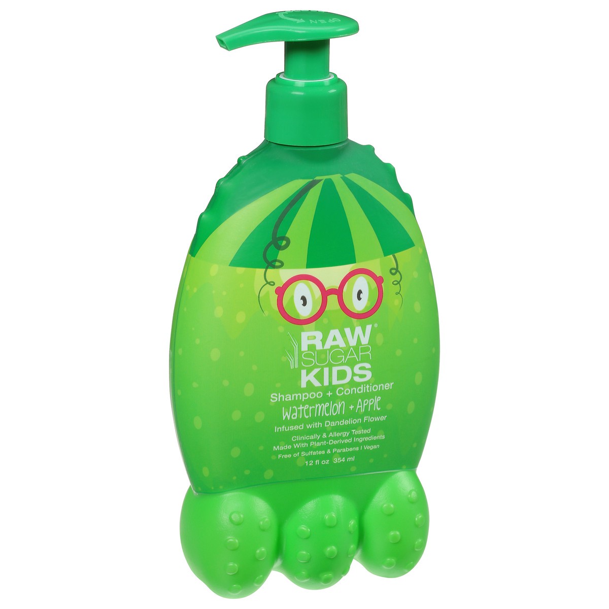 slide 8 of 12, Raw Sugar Kids 2-in-1 Shampoo & Conditioner - Watermelon + Apple, 12 oz