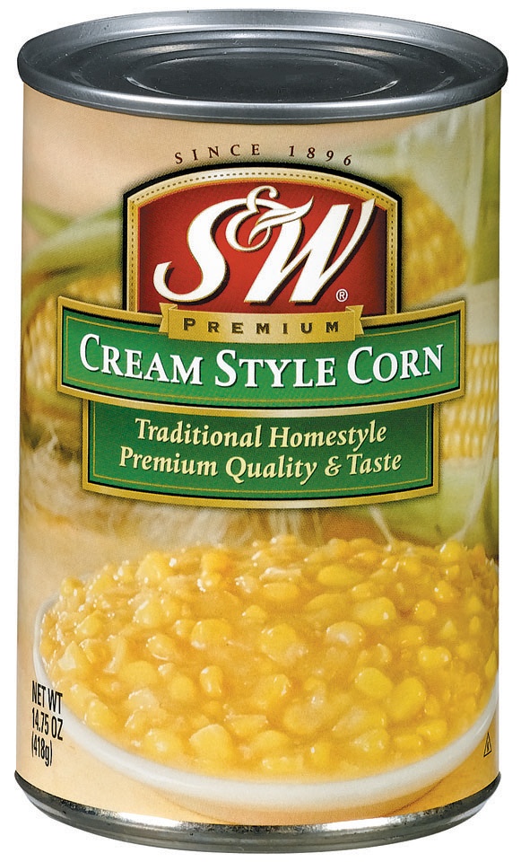 slide 1 of 1, S&W Premium Traditional Homestyle Cream Style Corn, 14.75 oz