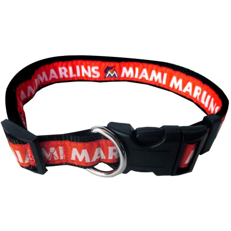 slide 1 of 1, Pets First Miami Marlins MLB Dog Collar, MED