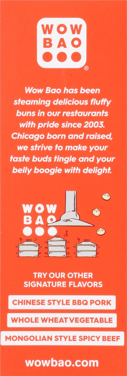 slide 11 of 13, Wow Bao Steamed bun filled with roasted chicken, bell peppers, green onion and sweet teriyaki sauce, 10 oz