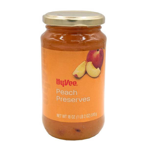 slide 1 of 1, Hy-vee Peach Preserves, 18 oz