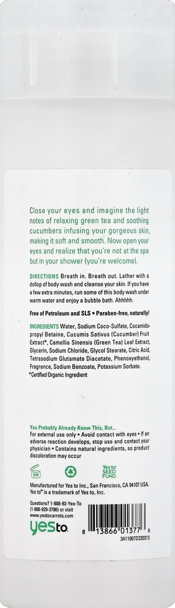 slide 3 of 3, Yes To Cucumber Body Wash, 16.9 oz