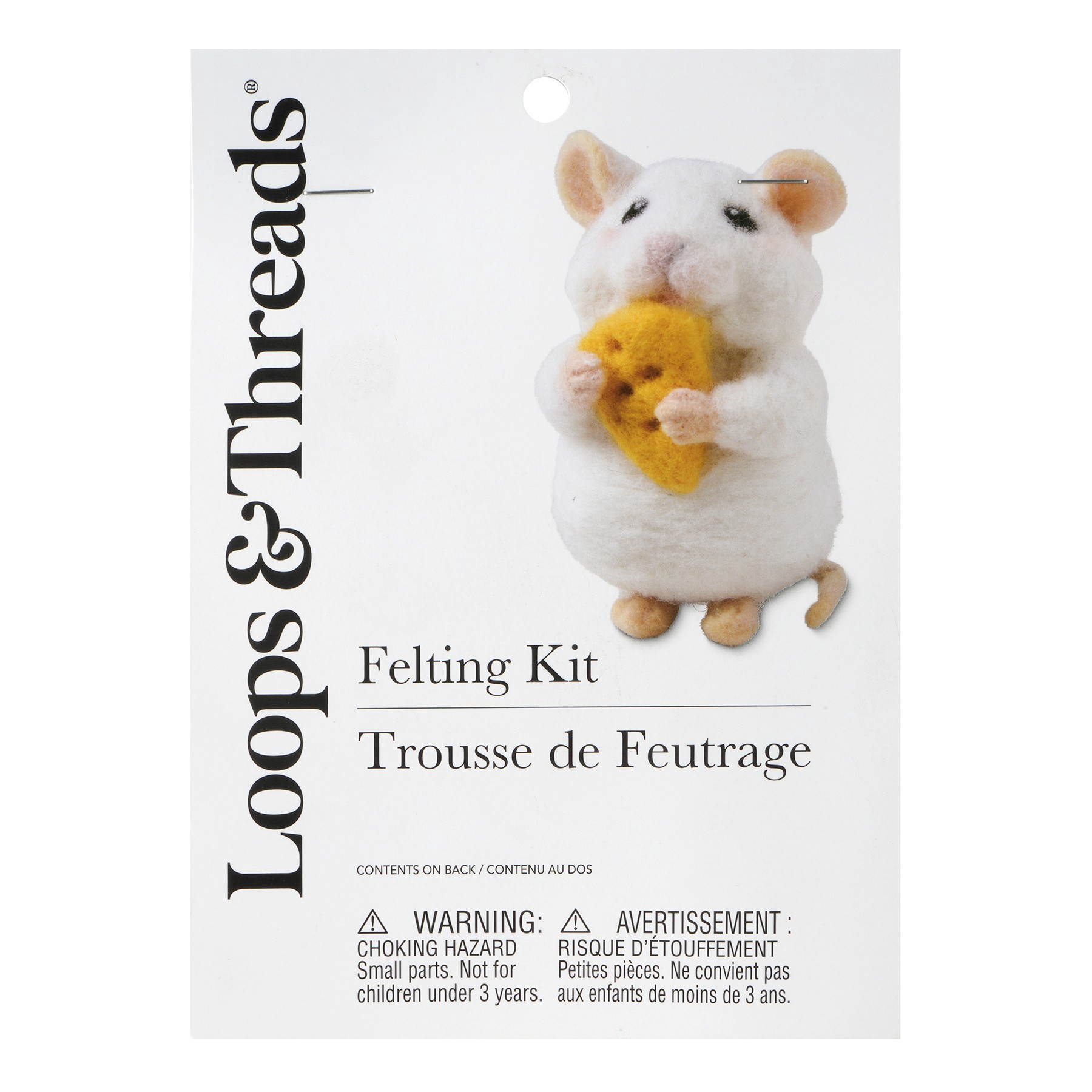 slide 3 of 4, Mouse Felting Kit By Loops & Threads, 3 in