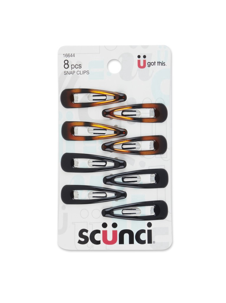 slide 1 of 3, scünci Snap Clips, 8 ct